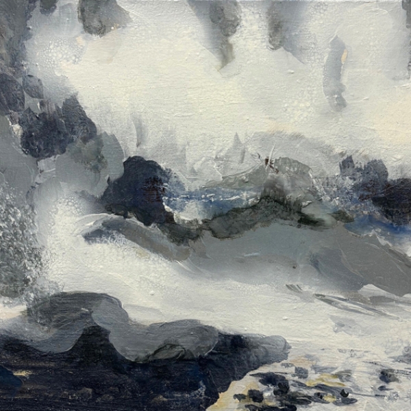 Suudelma 2, 2025, 45 x 55cm, akryyli kankaalle