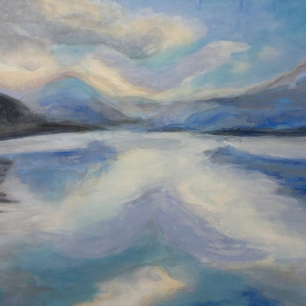 Suuri maisema 2025, 90 x 120 cm, akryyli kankaalle