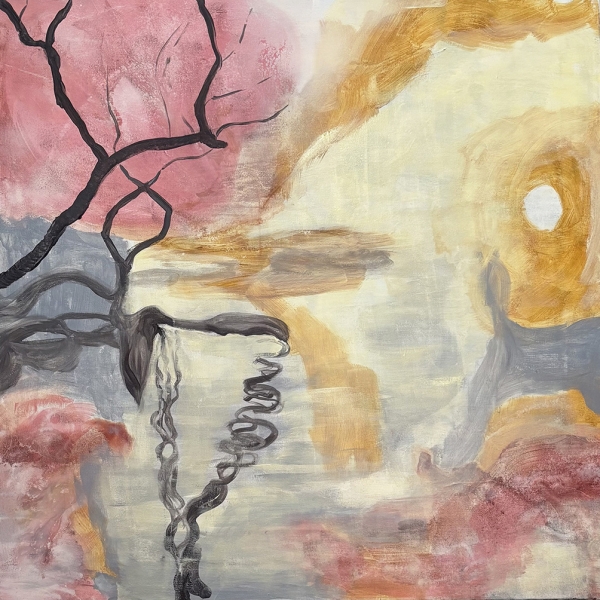 Uusi aamu 2025, 100 x 100 cm, akryyli kankaalle